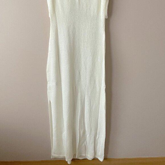 Anthropologie Sunday in Brooklyn Twist Front Maxi Dress Cream Ivory Coverup S XS - Picture 10 of 10